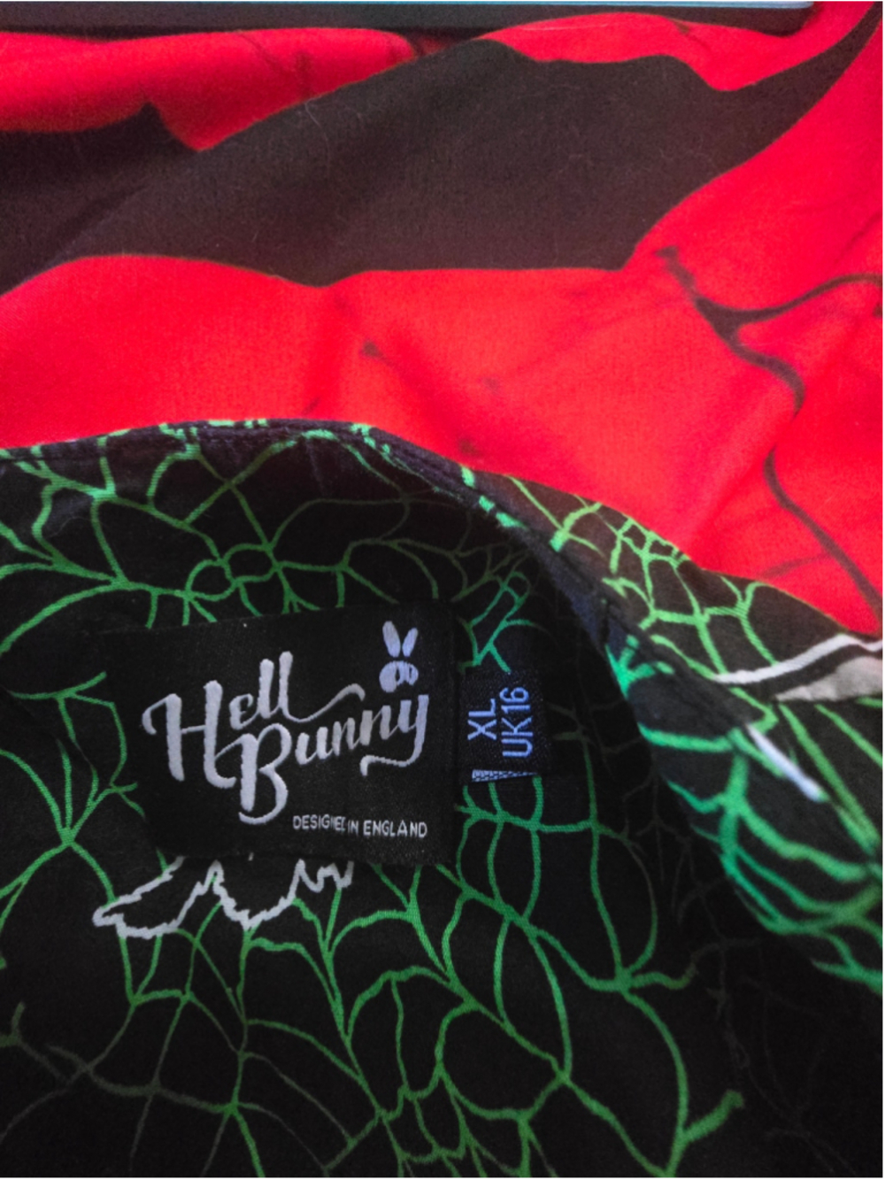Hell Bunny Halloween Green Spiderweb Dress Size XL EUC - Picture 4 of 5